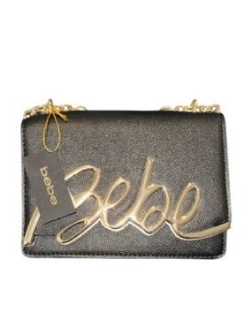 Bebe NWT Black Crossbody Bag with Gold Script Logo